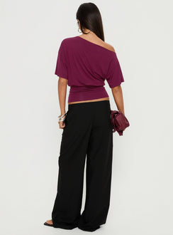 Khane Low Rise Wide Leg Pant Black Petite