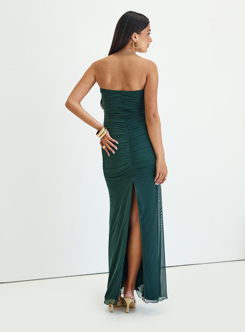 Gomeza Strapless Cut Out Maxi Dress Dark Green | Princess Polly Gomeza Strapless Cut Out Maxi Dress Dark Green | Princess Polly