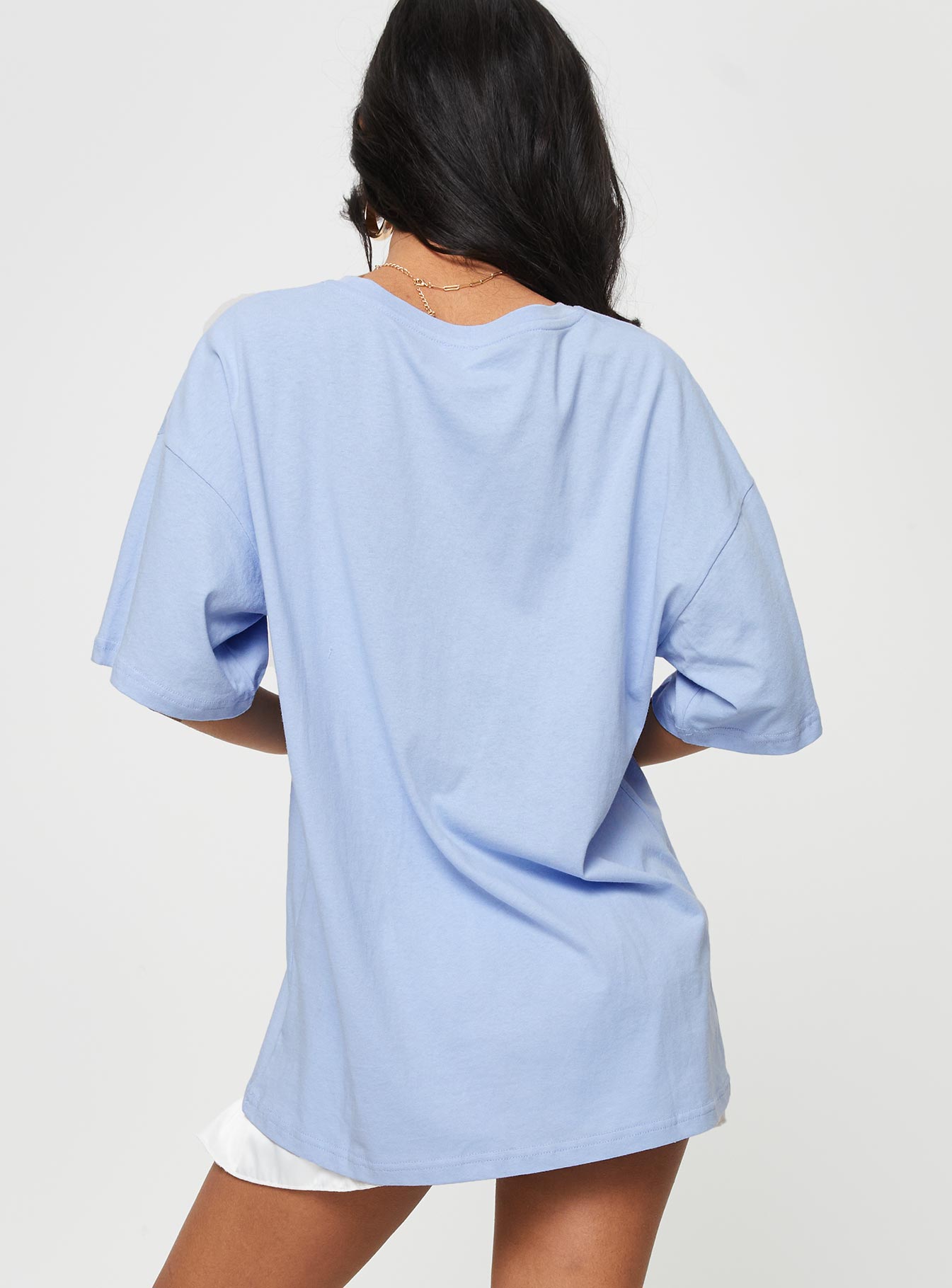 product Princess Polly Half Sleeves Crew Neck  Giddy Up Oversized Tee Blue
