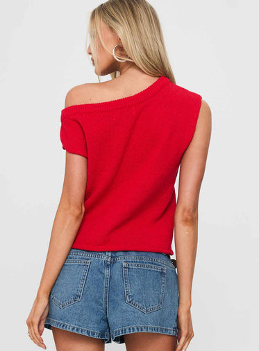 Ashfield Off Shoulder Top Red