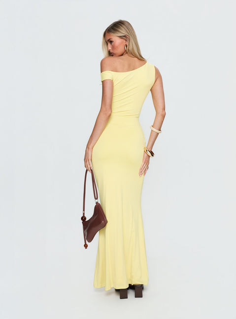 yellow formal summer dress Yellow Fit & Flare Maxi Dress for Women
