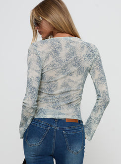 back view of model wearing Princess Polly Let It Happen Boat Neck Long Sleeve Top Leopard Full Sleeves Boat Neck 