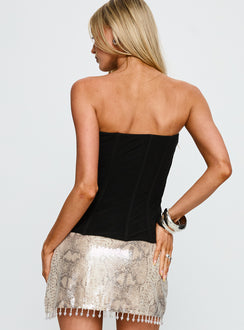 Taneka Strapless Corset Top Black