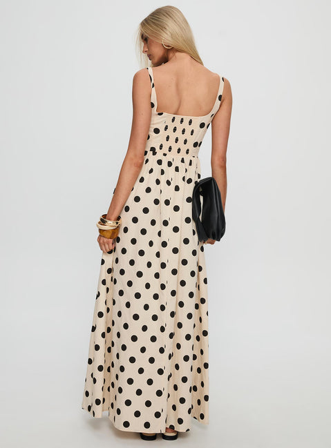 Cartmel Maxi Dress Cream / Polka Dot