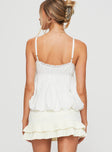 back view of model wearing Princess Polly Lizette Top White Sleeveless V-Neck 