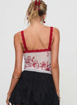 back view of model wearing Princess Polly Mixed Emotions Top Multi Sleeveless Scoop Neck 