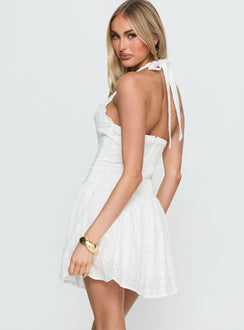 Candy Clouds Halter Playsuit White