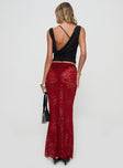 Lombardio Lace Maxi Skirt Burgundy