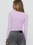 Sadira Long Sleeve Button Up Top Lilac