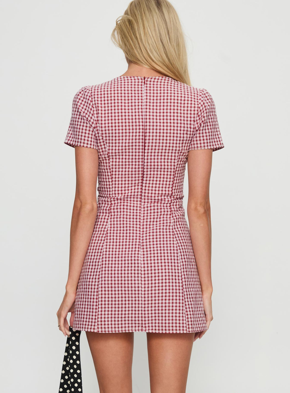 Loveliness Playsuit Red Check Tall