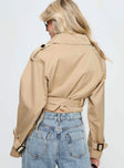 Woodson Cropped Trench Coat Beige