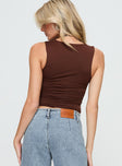 Princess Polly Sleeveless Square Neck  Back In Time Top Brown