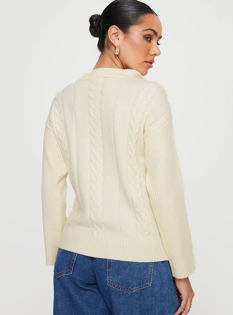 Makai Cable Knit Sweater Cream