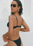 Lolita Underwire Shirred Bikini Top Black