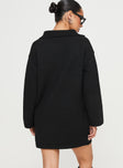 Princess Polly V-Neck  Darmi Mini Sweater Dress Black
