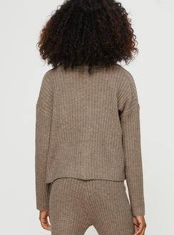 Yang Knit Cardigan Brown Princess Polly  long 