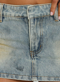 Rhode Mini Skirt Stone Blue