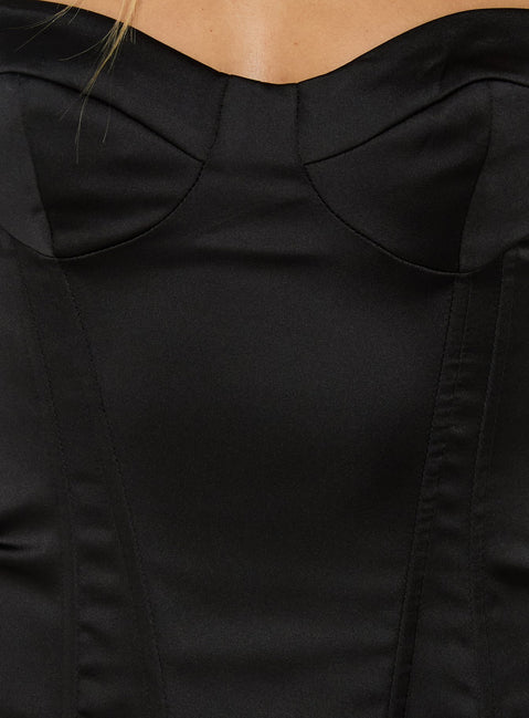 Selesta Structured Bustier Top Black