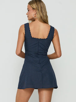 Dasha Mini Dress Navy Check