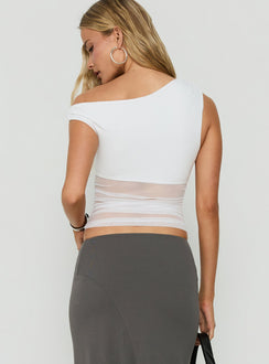 Dawn Light Off Shoulder Draped Top White