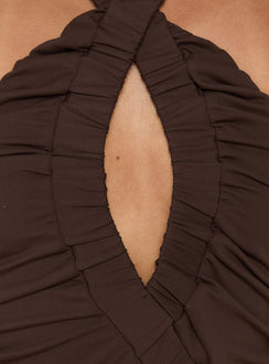 Pettra Halter Neck Bodysuit Brown