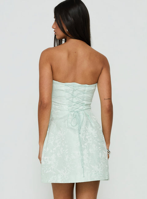 Heaven Sent Strapless Mini Dress Mint