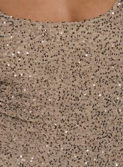 Knox Maxi Dress Brown Sequin