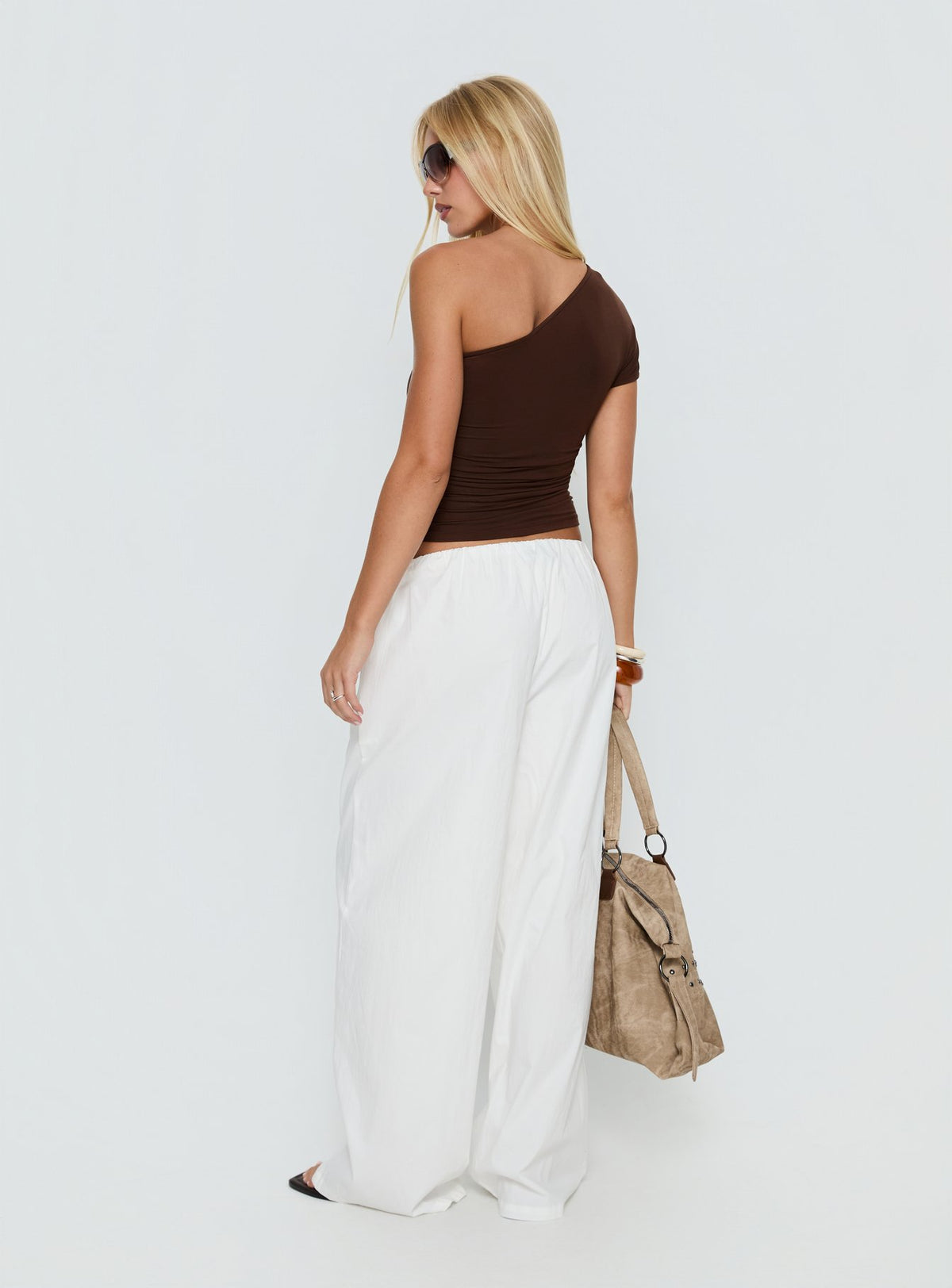 Lunea Concealed Waistband Pants White Petite