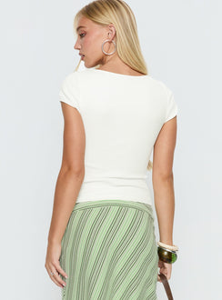 Baseline Cross Over Cap Sleeve Top White