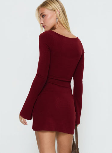 sachin and babi light blue dress Clearlove Women's Long Sleeve Wrap Semi Formal Velvet Mini Dress Sexy Cocktail Party Winter Club Dress Brown M main image 0