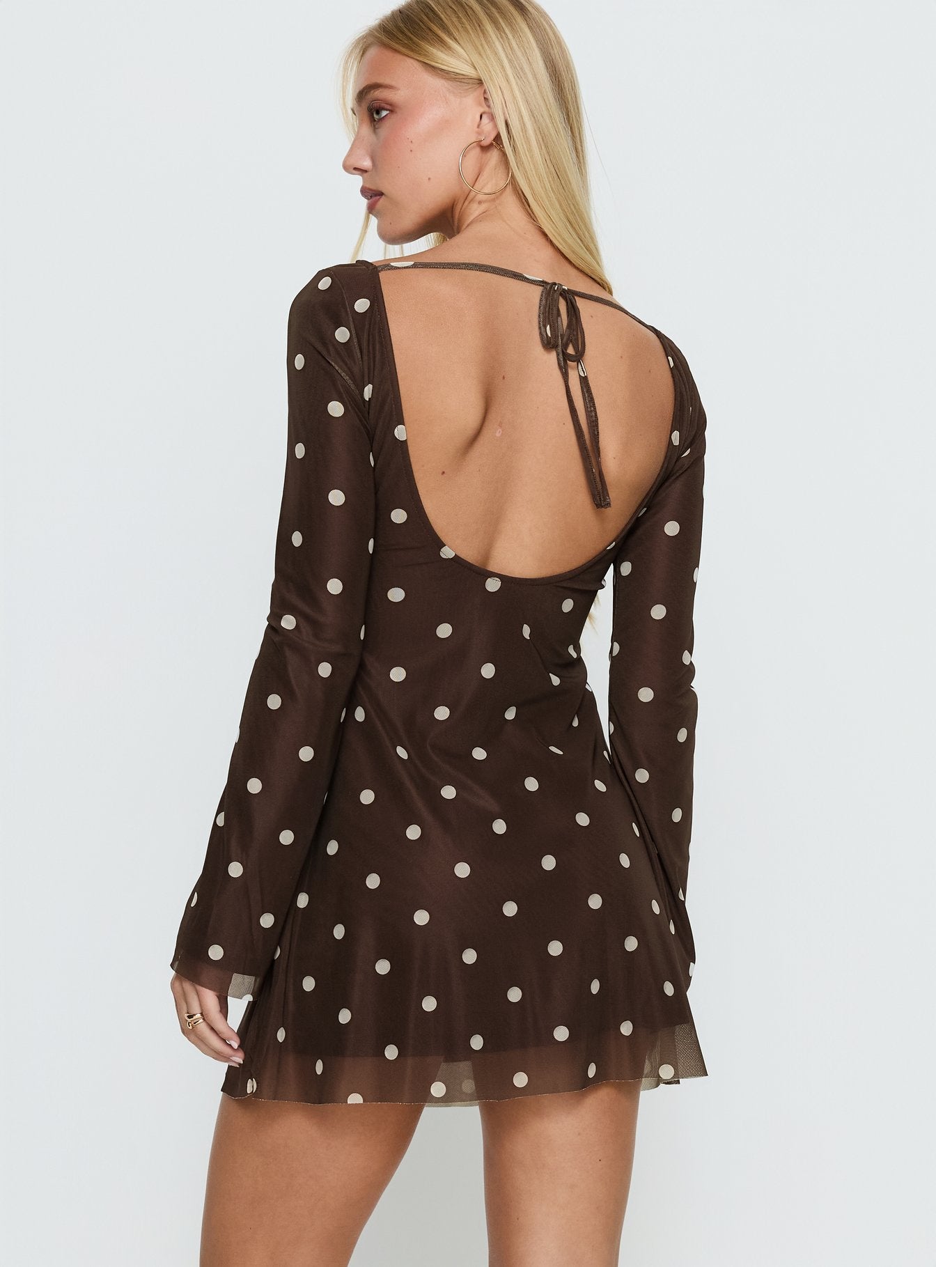 brown polka dot long sleeve dress ASOS Design - Maxi Dress - Women - Viscose - 2 US