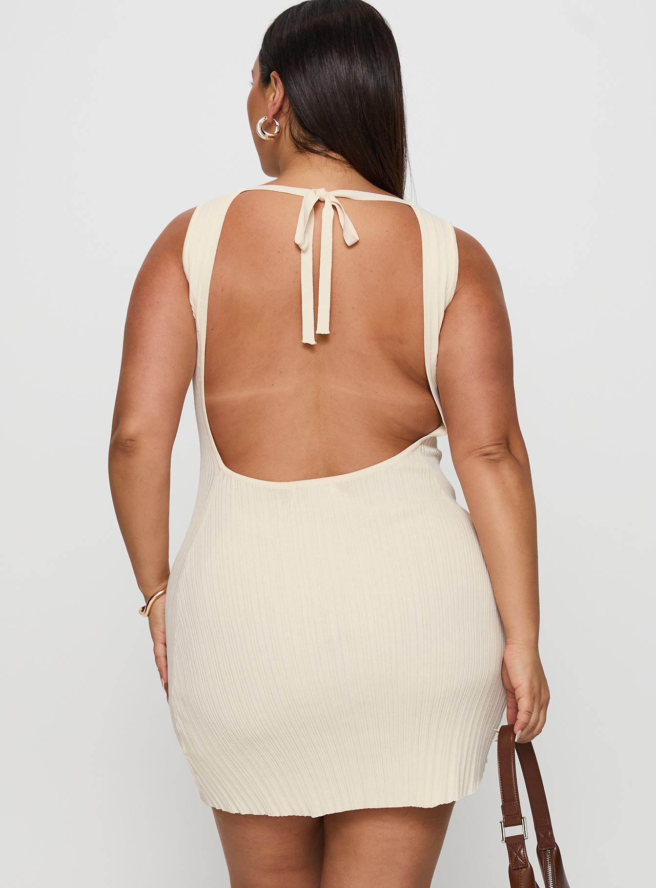 Mayok Mini Dress Cream Curve | Princess Polly Mayok Mini Dress Cream Curve | Princess Polly