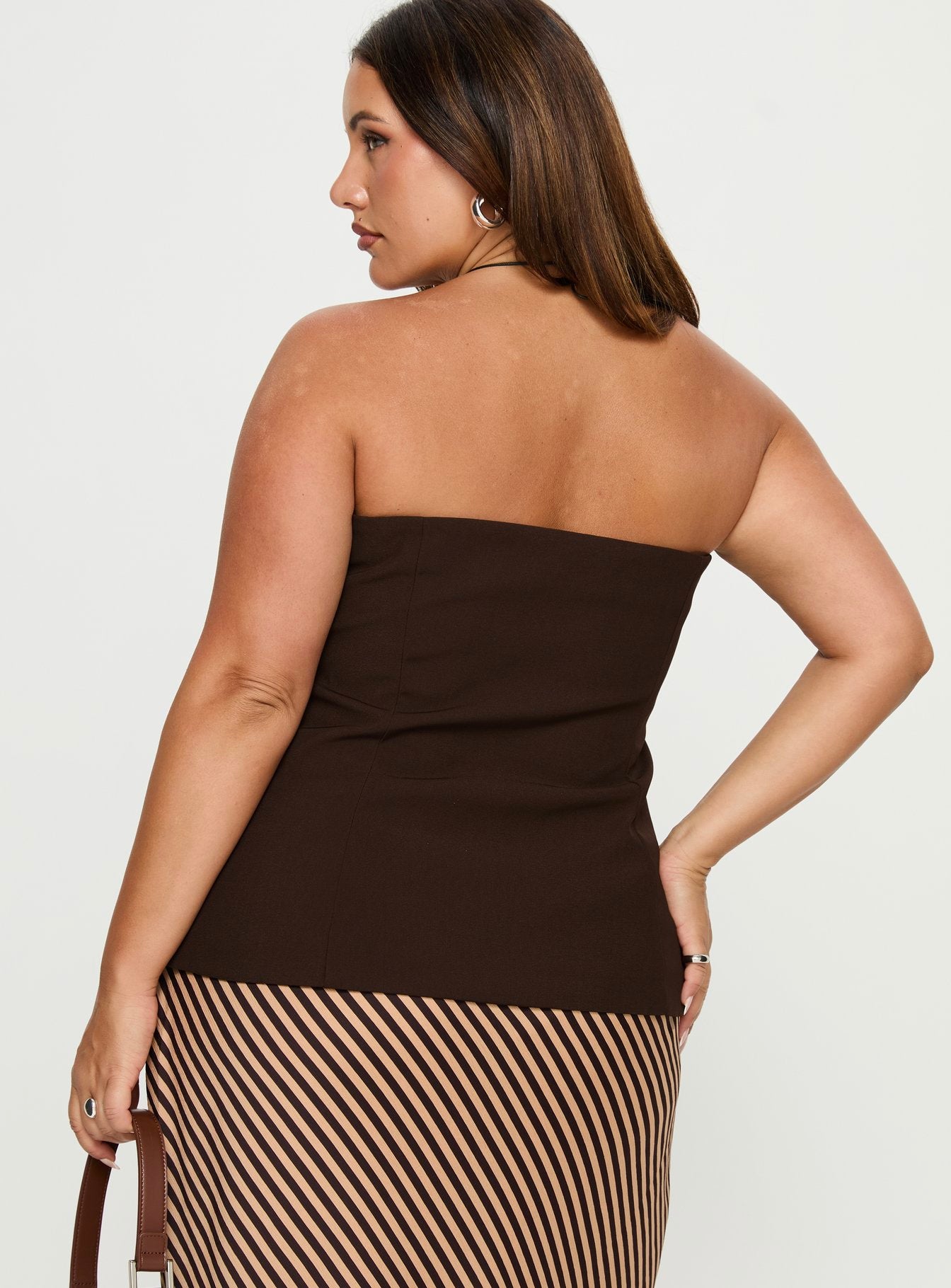 Irresistible Strapless Top Chocolate Curve