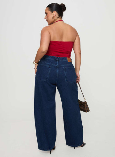 Britta Mid Rise Tapered Leg Jeans Dark Wash Curve