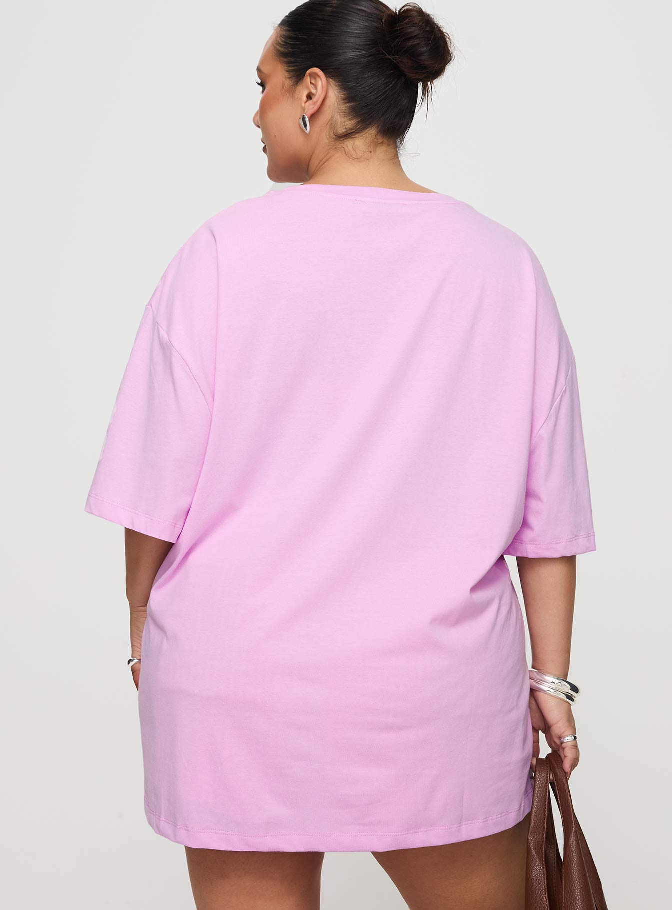 Hibiscus Haven Oversized Tee Pink Curve | Princess Polly