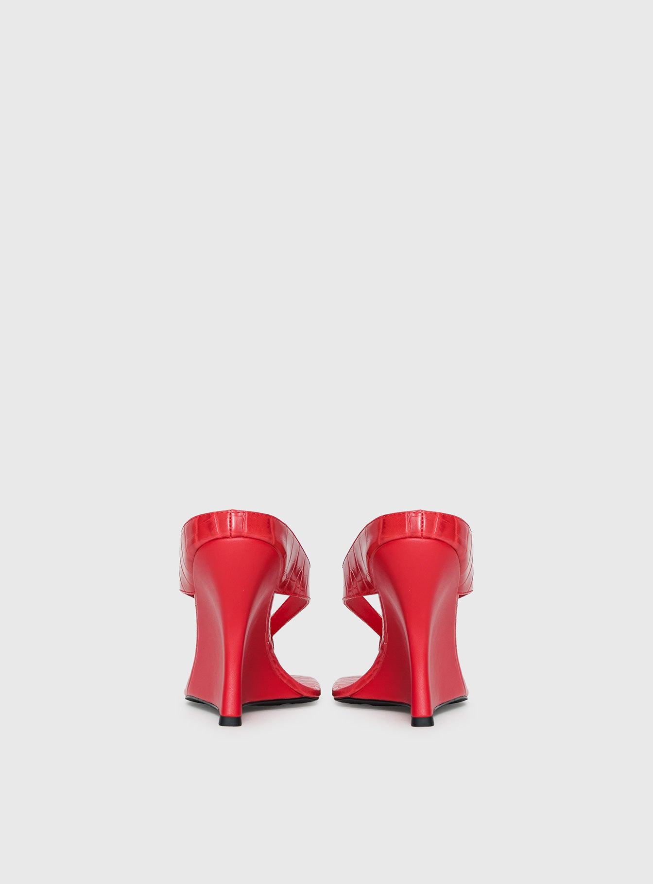 Nylah Wedge Heels Red Croc | Princess Polly