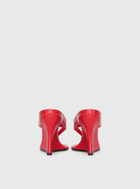Nylah Wedge Heels Red Croc