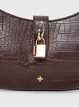 Shoulder bag Short strap, gold-toned hardware, zip fastening, internal pockets