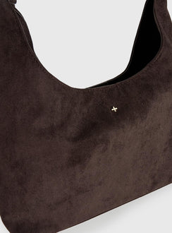Peta & Jain Jami Faux Suede Hobo Bag Chocolate