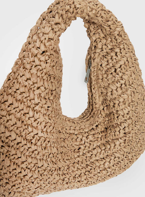 Ramina Straw Shoulder Bag Tan