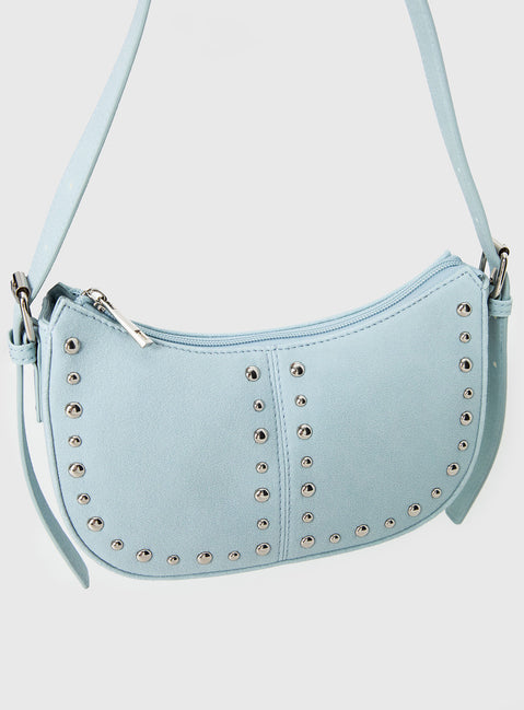 Bright Lights Studded Shoulder Bag Blue