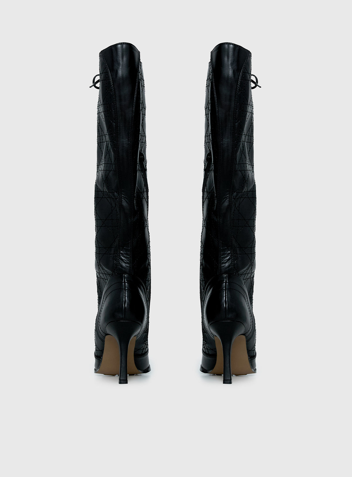 Creator Knee High Lace-Up Boots Black