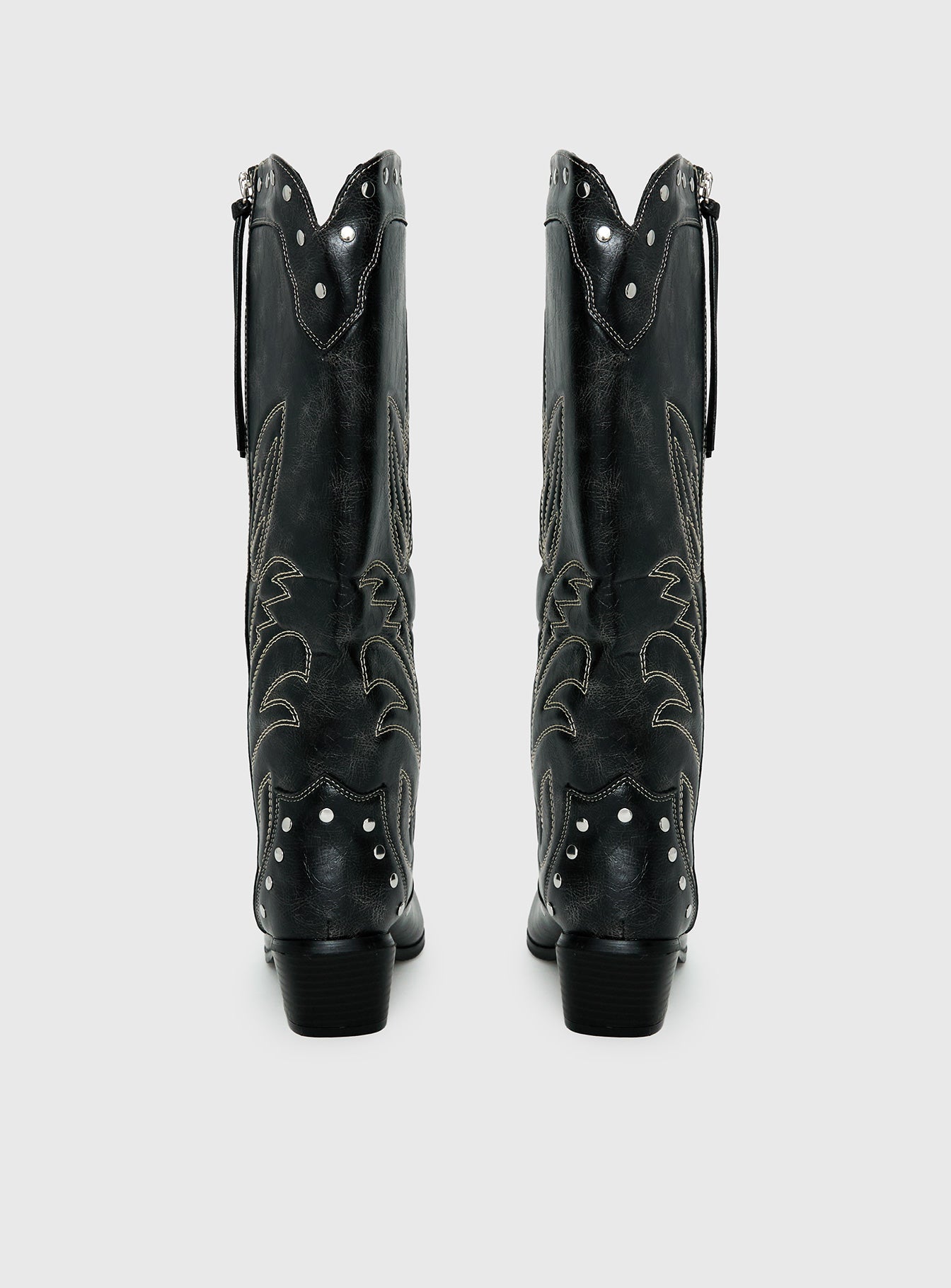Austin Distressed Cowboy Boots Black