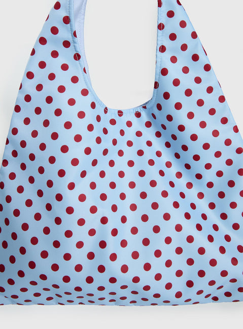 Mayda Tote Bag Red / Blue Polka