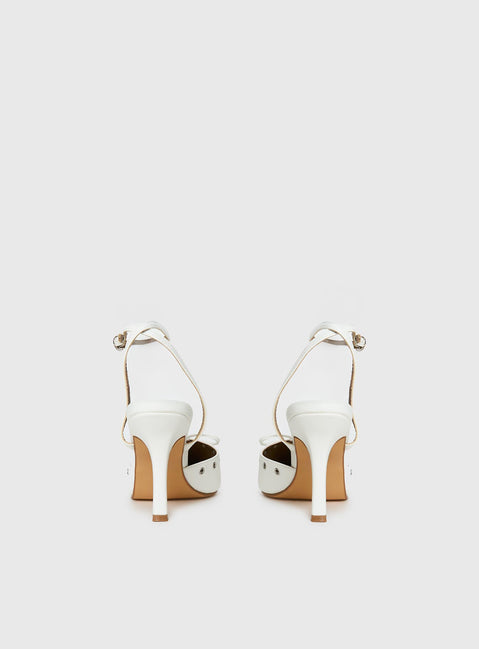 Nilah Pointed Toe Heels White