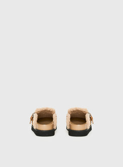 Raxton Faux Suede Clogs Brown