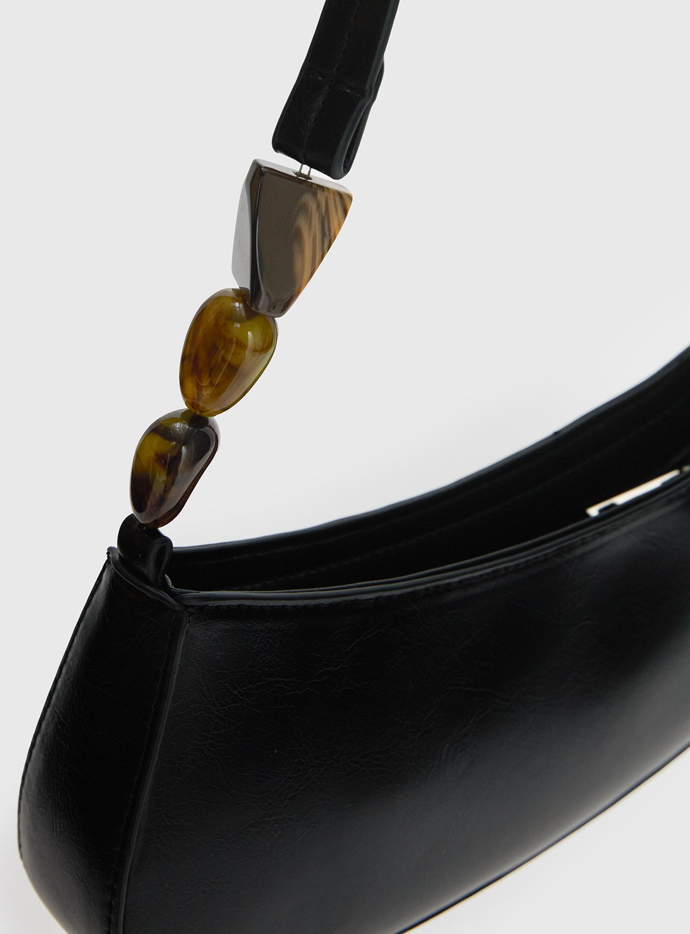 Contradiction Bead Detail Shoulder Bag Black | Princess Polly