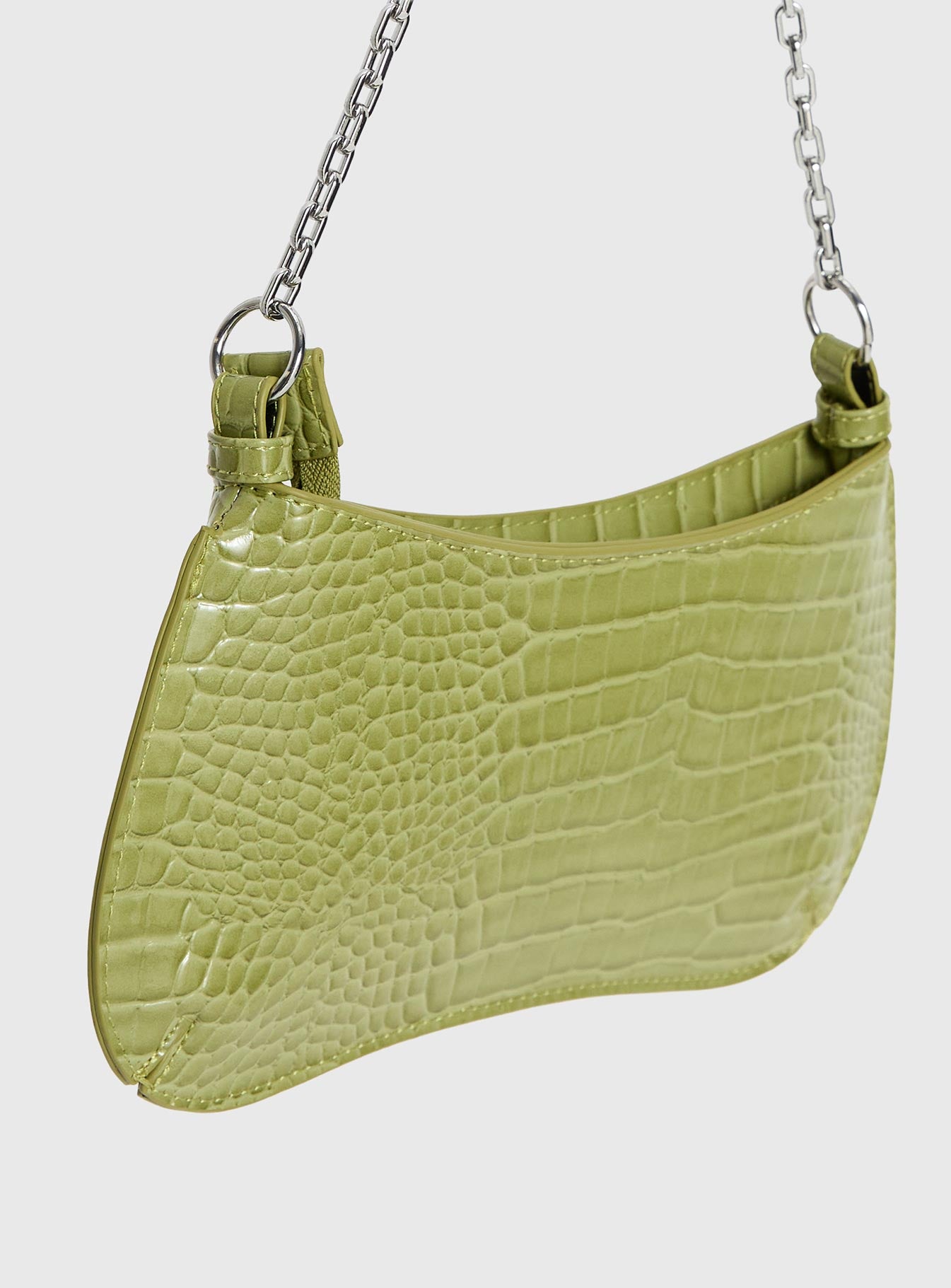 Gwynne Faux Leather Shoulder Bag Green