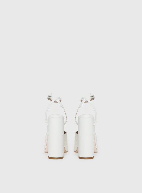 Alto Platform Heels Matte White