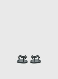 Lyana Eyelet Detail Sandals Black